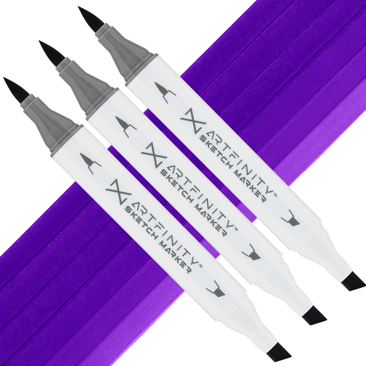 Artfinity Sketch Marker Sets - Set of 3 - Amethyst BV1-7, Vibrant, Professional, Dye-Based Alcohol Markers for Artists, Drawing, Travel, & More